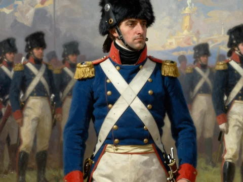 Napoleonic Grenadier at Austerlitz in Full Uniform