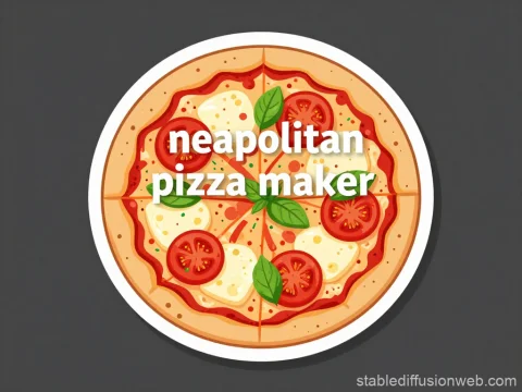 Neapolitan Pizza Maker Sticker Illustration