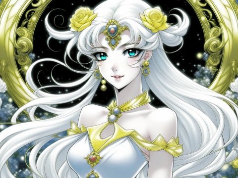 Neo Queen Serenity in Elegant White and Gold