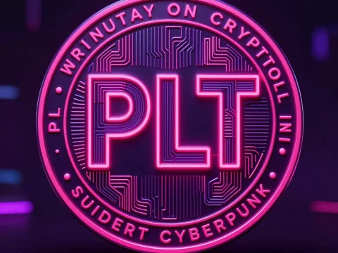 Neon Cyberpunk Crypto Logo PLT