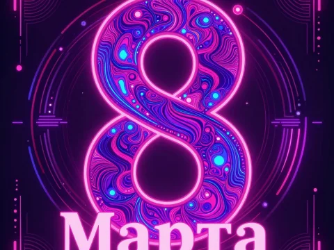 Neon Glowing 8 March Celebration Design