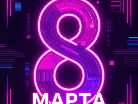 Neon Glowing 8 March Celebration Design