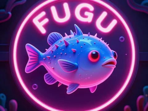 Neon Glowing Fugu Pufferfish Avatar