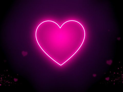 Neon Pink Heart Valentine's Day Background