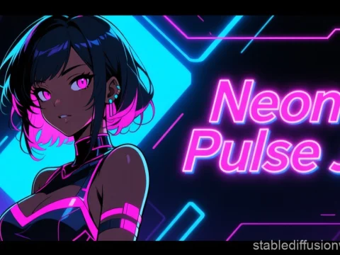 Neon Pulse J Cyberpunk Anime Girl