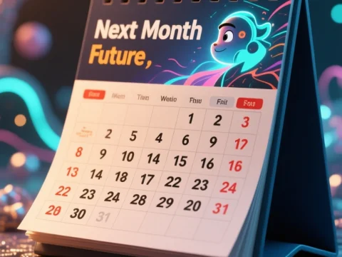 Next Month Future Themed Desk Calendar