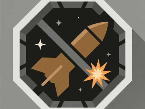 No Missile Launch Icon in Flat Design