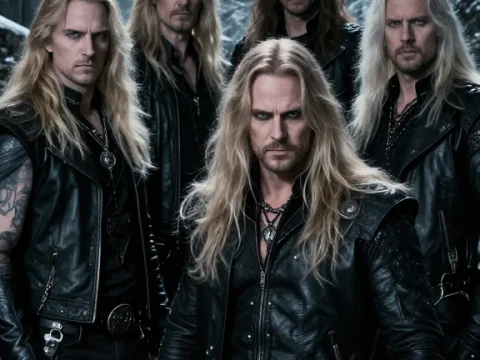 Nordic Metal Band in Dark Gothic Mountain Setting