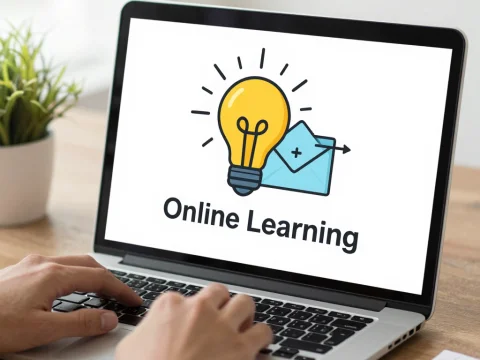 Online Learning Concept on Laptop Screen