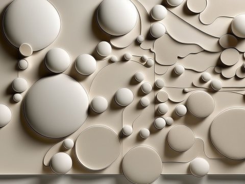 Organic Sculpture Wall with Rounded Shapes