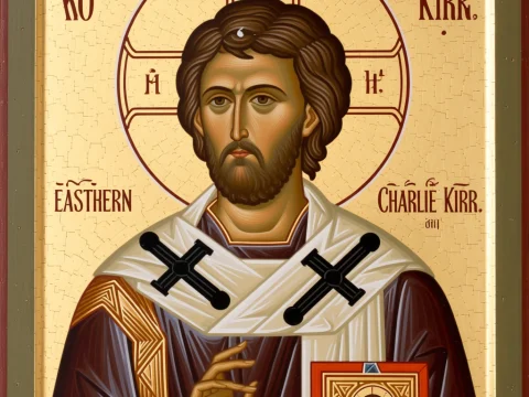 Orthodox Icon Style Portrait of Charlie Kirk