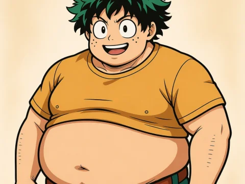 Overweight Izuku Midoriya in Casual Outfit