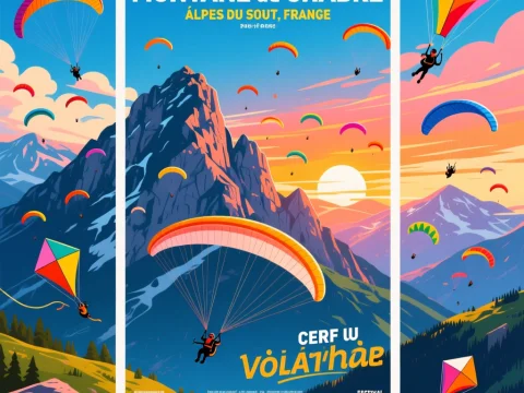 Paragliding Festival at Montane de Chabre in the Alps