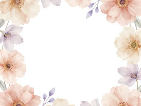 Pastel Floral Border Watercolor Design