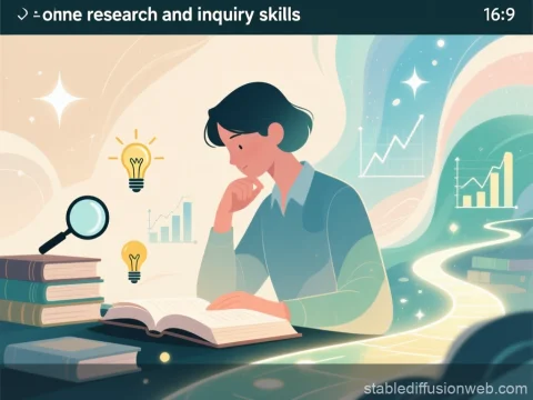 Person Studying Research and Inquiry Skills with Data Visualization