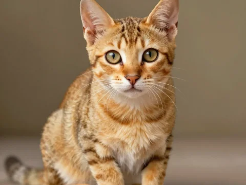 Photorealistic Bengal Kitten Sitting on Wooden Floor