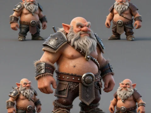 Photorealistic Chaos Dwarf Character Model