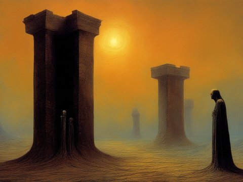 Pillars of Purgatory at Dusk