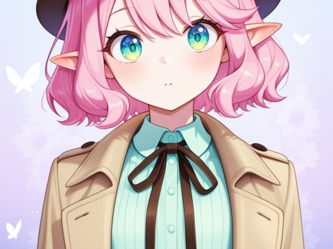 Pink-Haired Fairy with Enchanting Eyes in Stylish Outfit