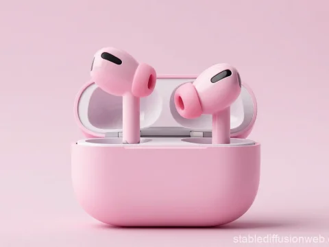 Pink Wireless Earbuds in Charging Case