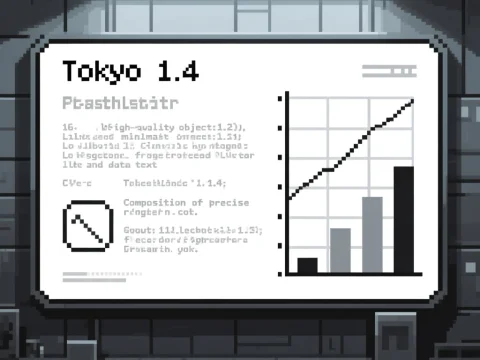 Pixel Art Billboard Displaying Tokyo Data Chart