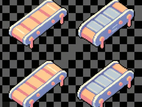 Pixel Art Conveyor Belt Set with Two Color Variants