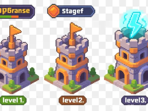 Pixel Art Electric Tower Defense Levels