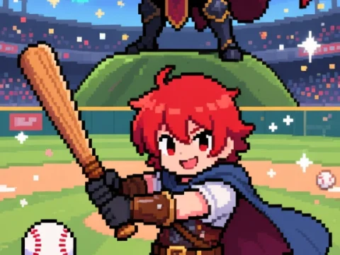 Pixel Art Fantasy Baseball Duel