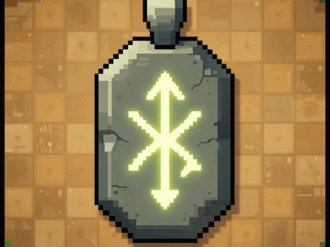 Pixel Art Glowing Nordic Rune Pendant