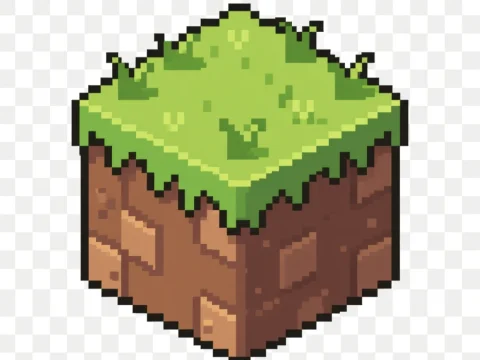 Pixel Art Grass Block Tile