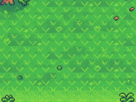 Pixel Art Grass Tile Pattern with Nature Details