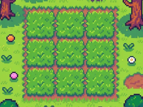 Pixel Art Grass Tiles from Stardew Valley