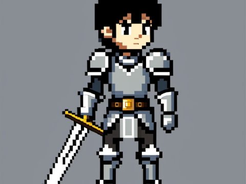 Pixel Art Knight with Sword