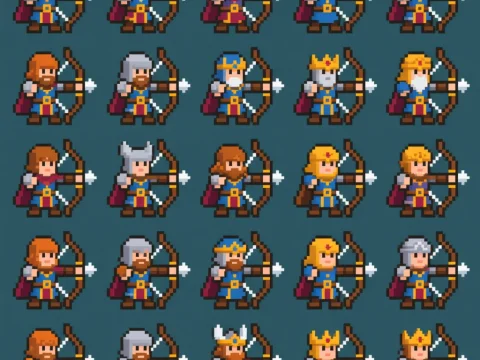 Pixel Art Medieval Archers Collection