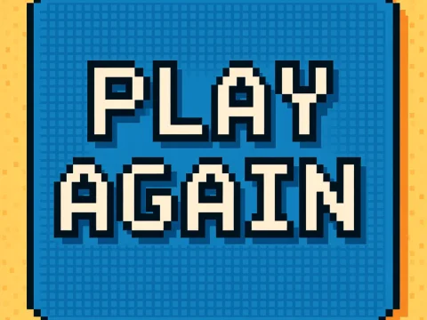 Pixel Art Play Again Button