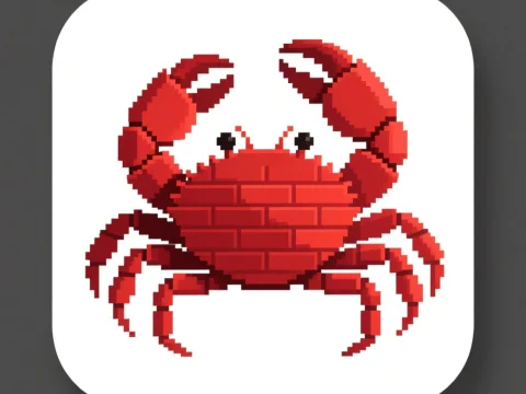Pixel Art Red Land Crab Icon
