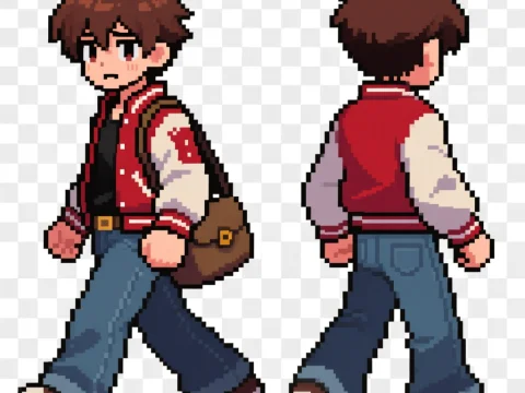 Pixel Art RPG Hero Character Sprite