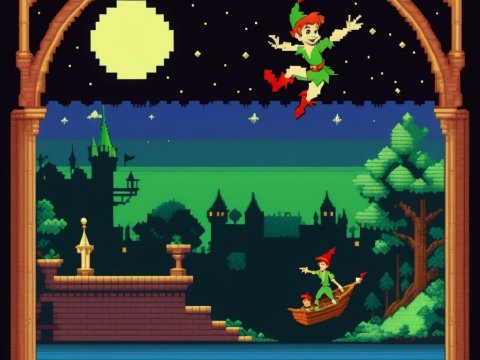 Pixel Art Scene of Fantasy Characters by Moonlight