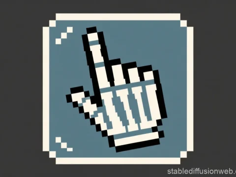 Pixel Art Skeleton Hand Cursor Icon