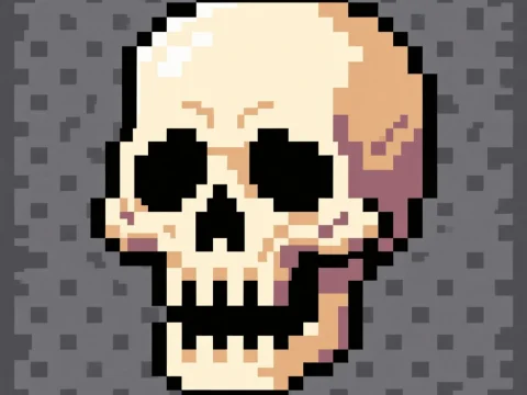 Pixel Art Skull Enemy Game Asset