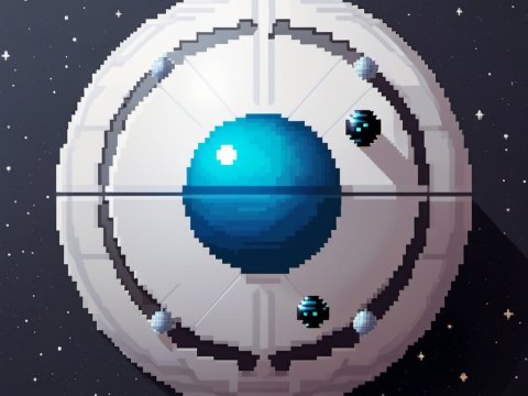 Pixel Art Space Orbital Structure
