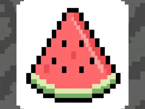 Pixel Art Watermelon Slice
