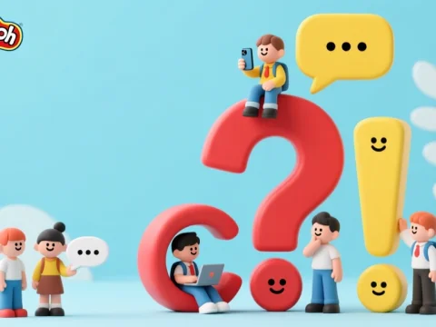 Playful Clay Characters with Question and Exclamation Marks