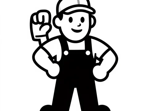 Plumber Mascot Logo Illustration
