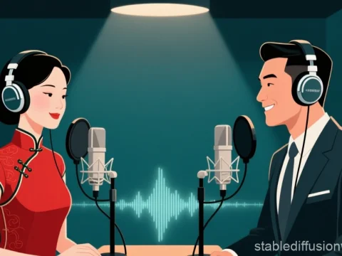 Podcast Recording in Modern Studio with Hosts