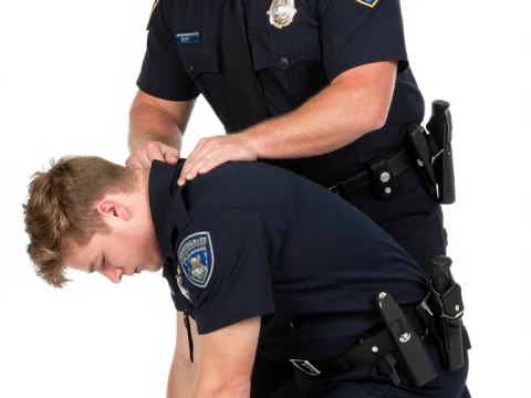 Police Officer Arresting a Suspect in Uniform