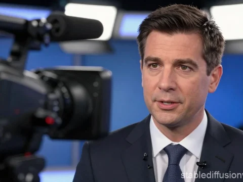 Politician Speaking in TV Studio Interview