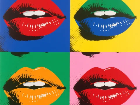 Pop Art Colorful Lips Grid