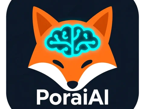 PoraiAI Fox Brain Logo