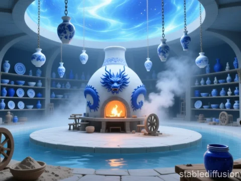 Porcelain Studio with Dragon Kiln in Mystical Arena